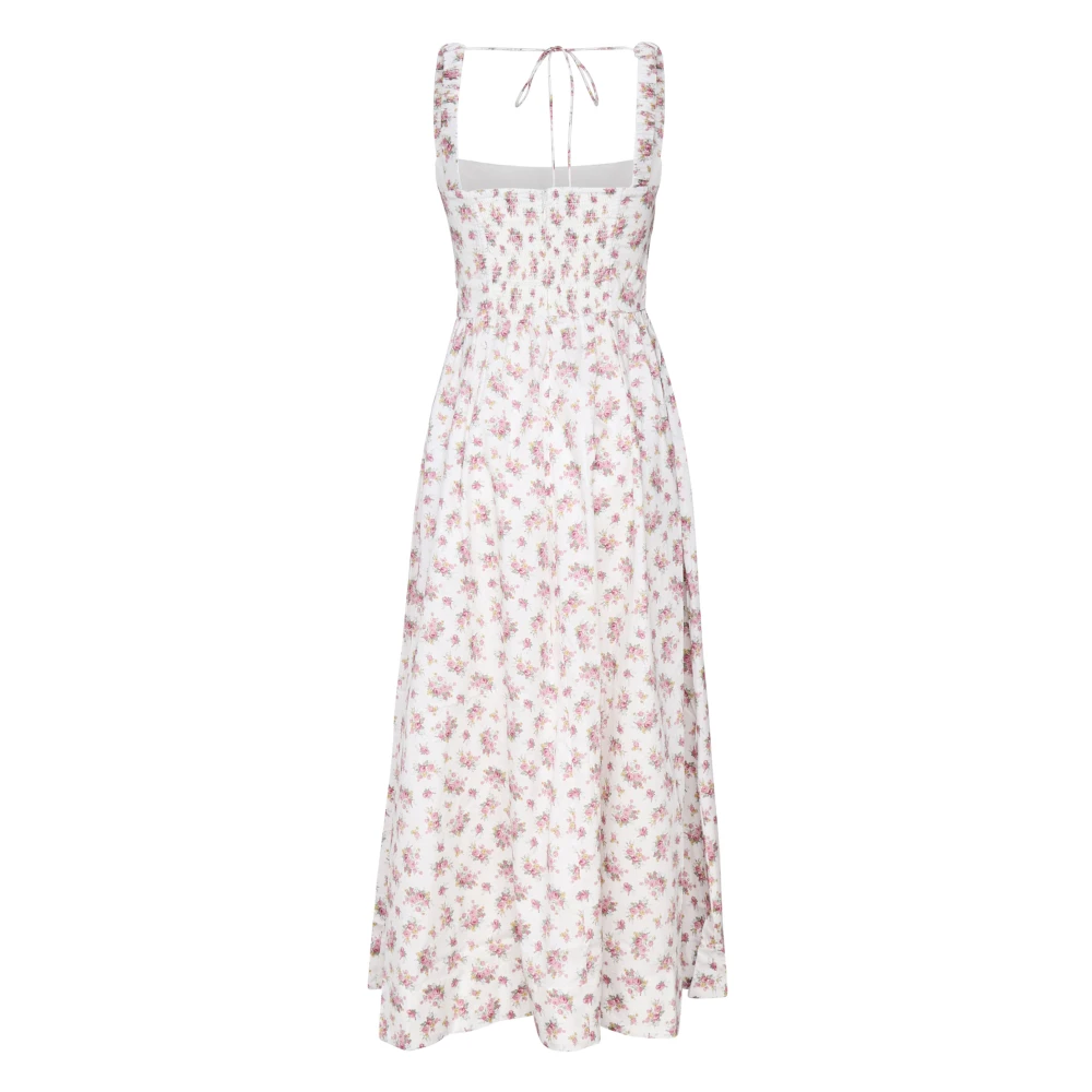 For Love & Lemons Witte en Roze Lange Maxi Jurk Multicolor Dames