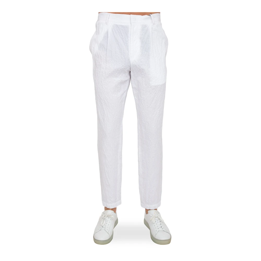 Emporio Armani White Modern Chinos - Male - Chinos - Xl - Trousers