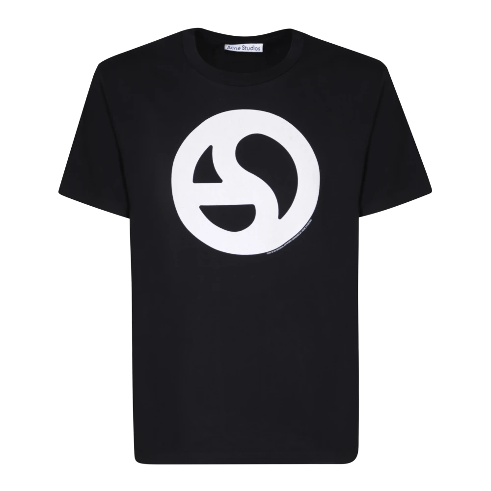 Acne Studios Men's Black T-Shirt With Logo Print