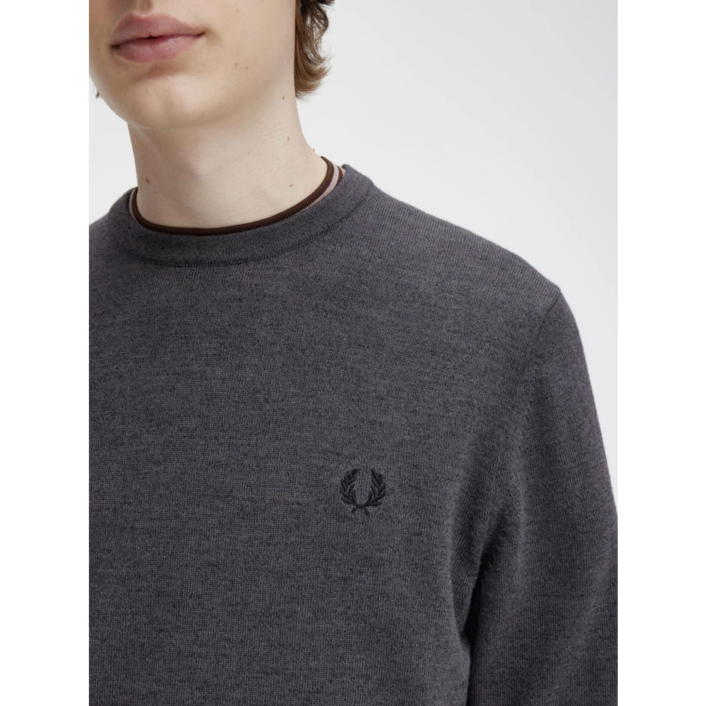 Fred Perry Klassieke Crew Neck Sweater Gray Heren