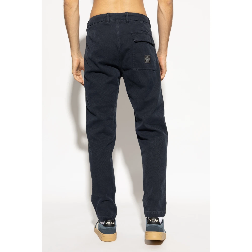 Stone Island Broek met logo Blue Heren