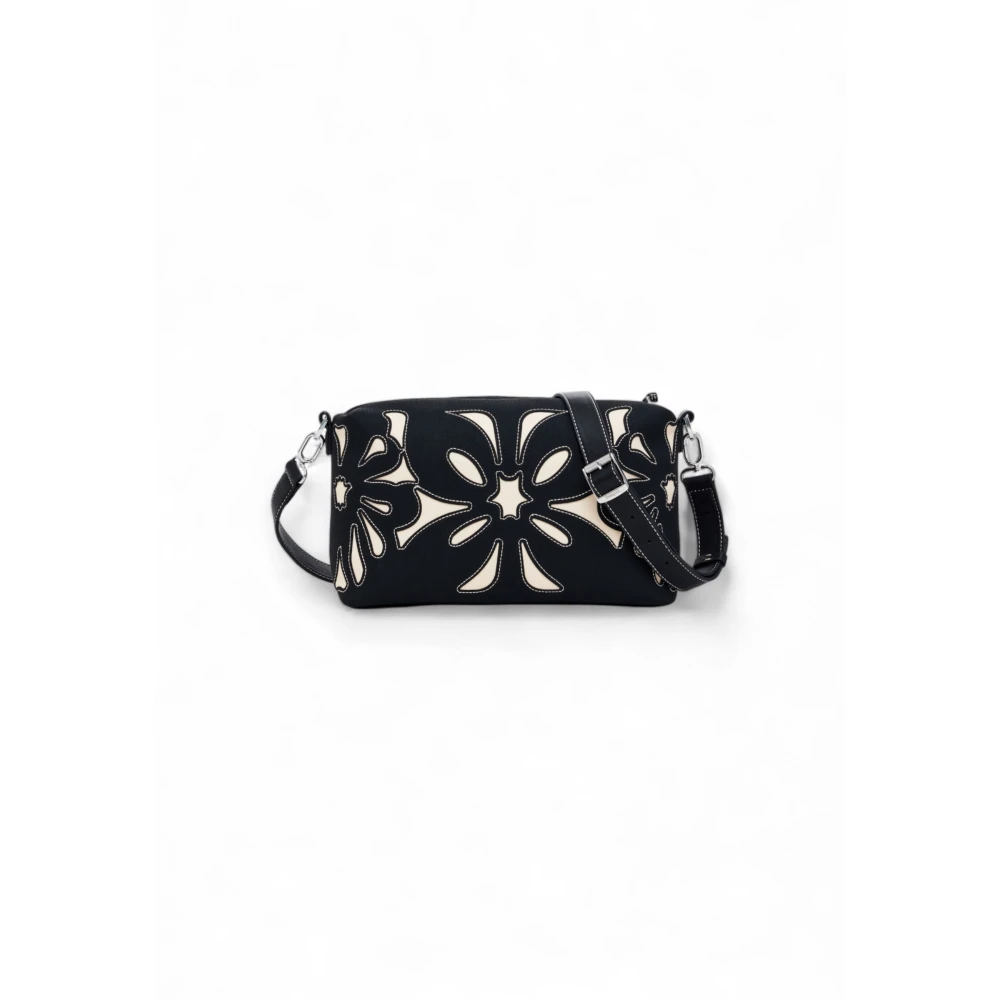 Desigual Gestreepte Schoudertas Black Dames