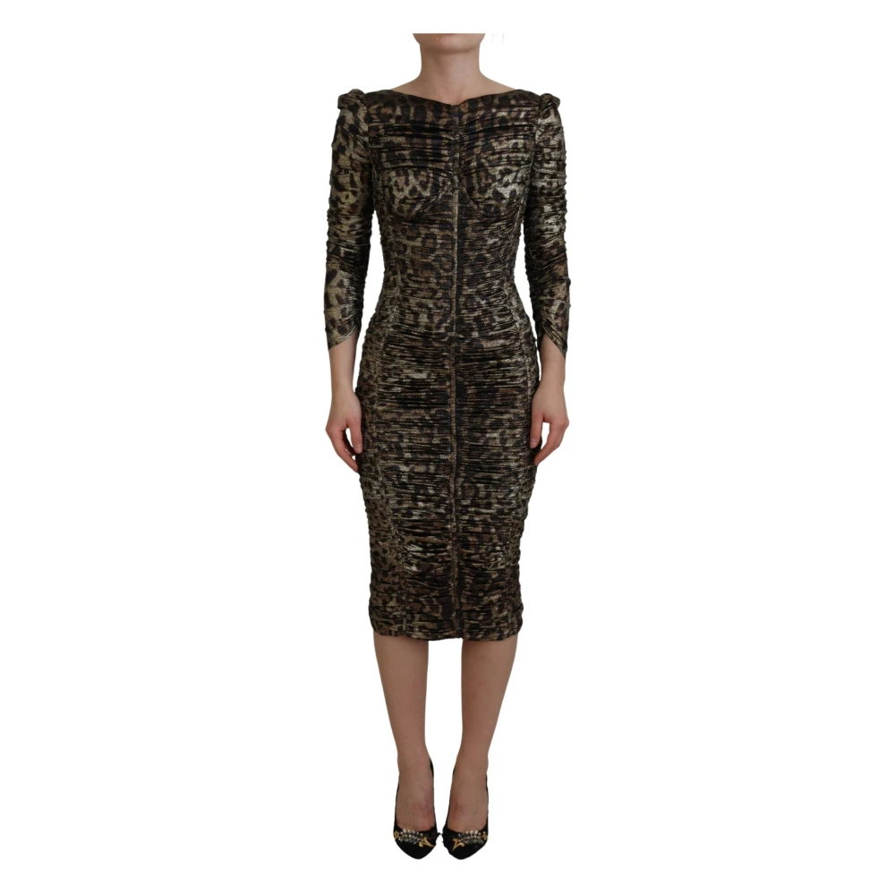 Dolce & Gabbana Women's Multicolor Leopard Bodycon Sheath Midi Dress - Midi Dresses - Xs - Dresses