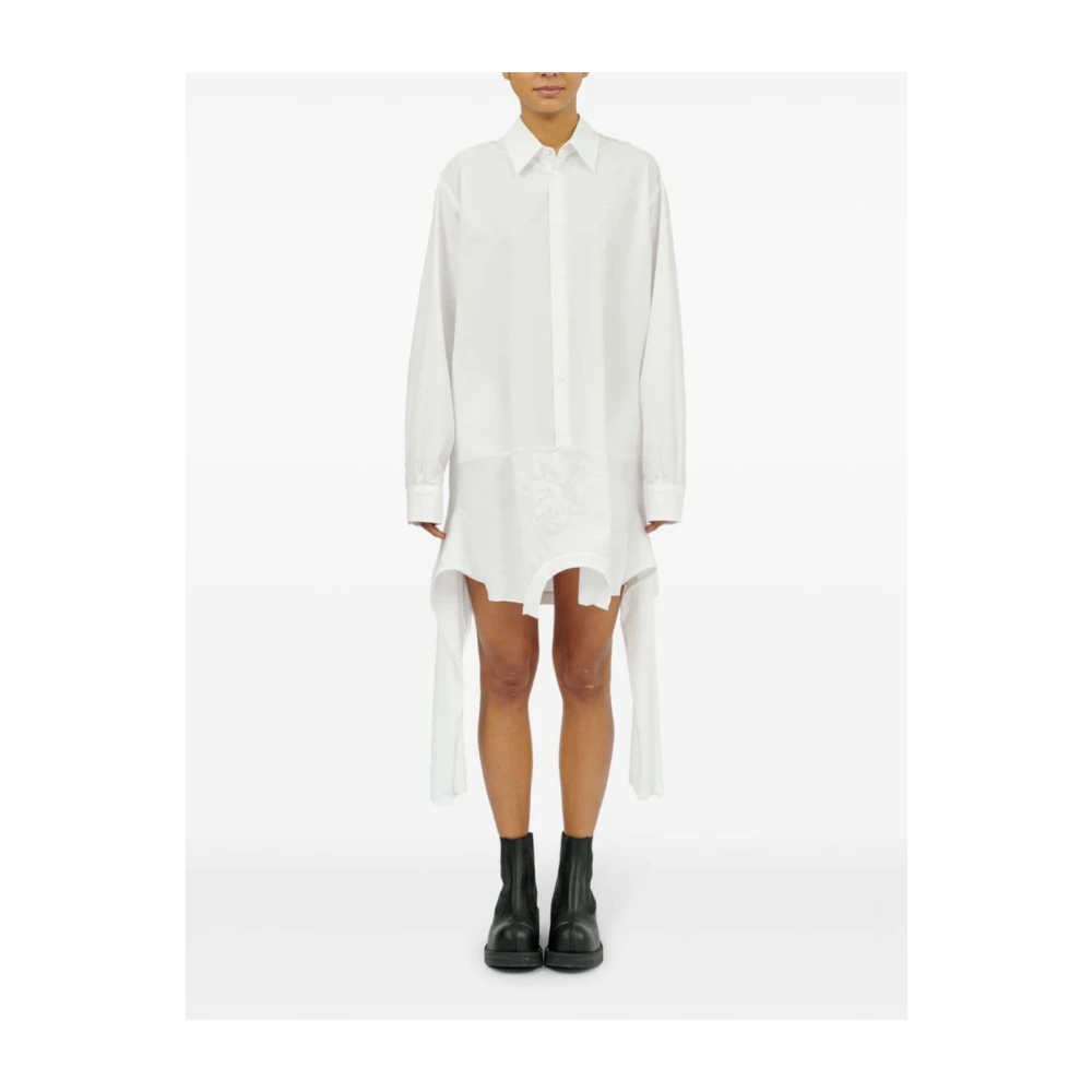 MM6 Maison Margiela Poplin Overhemdjurk White Dames