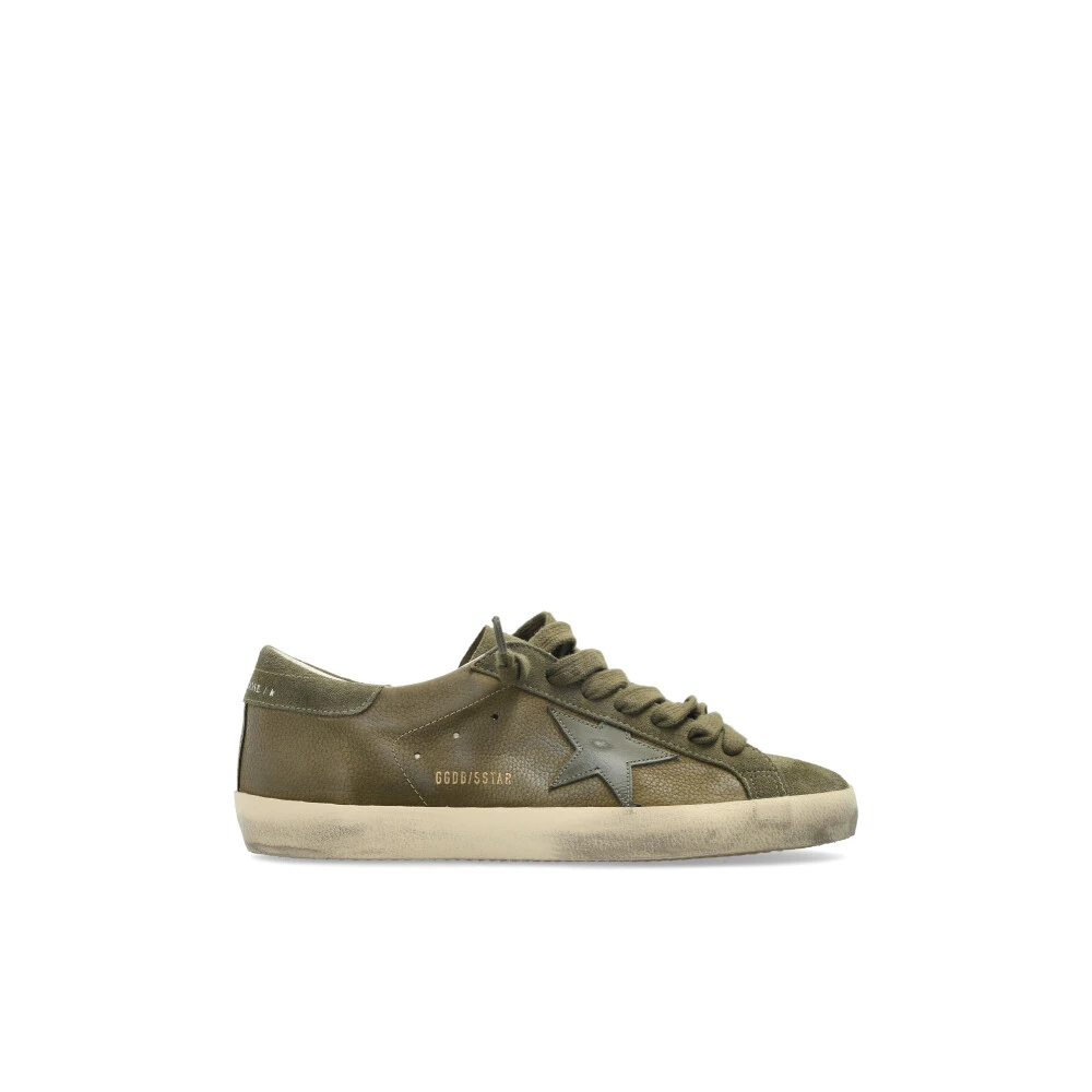 Golden Goose Men's Green/Golden Super-Star Sneakers