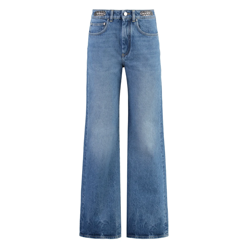 Paco Rabanne Straight-leg jeans met Discs detail Blue Dames