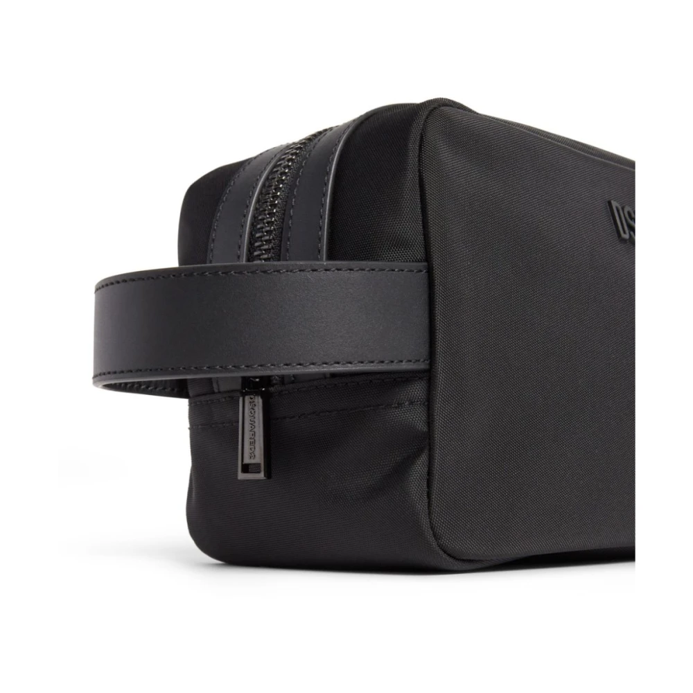 Dsquared2 Zwarte Logo Patch Portemonnee Black Heren