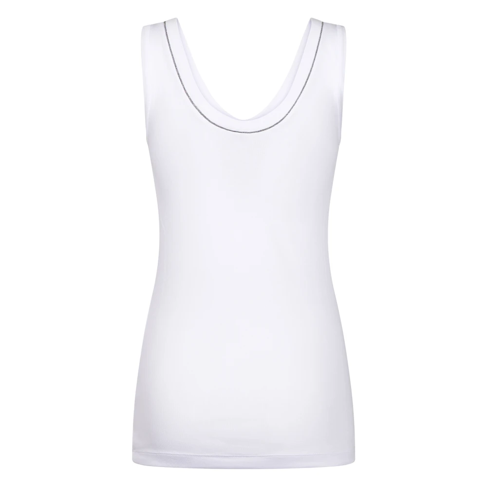 Brunello Cucinelli Women's White Sleeveless Tops, Xs, Tank Top