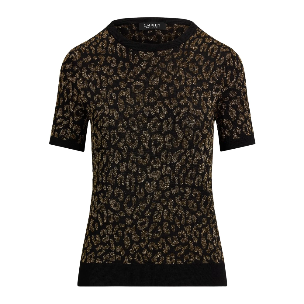 Ralph Lauren Women's Black T-Shirts, L, Eyelah Short Sleeve Pullover