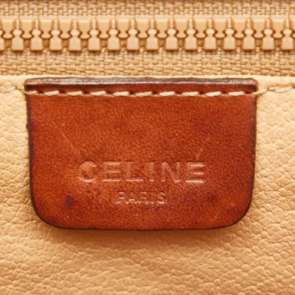 Celine Vintage Pre-owned Canvas shoulder-bags Beige Dames