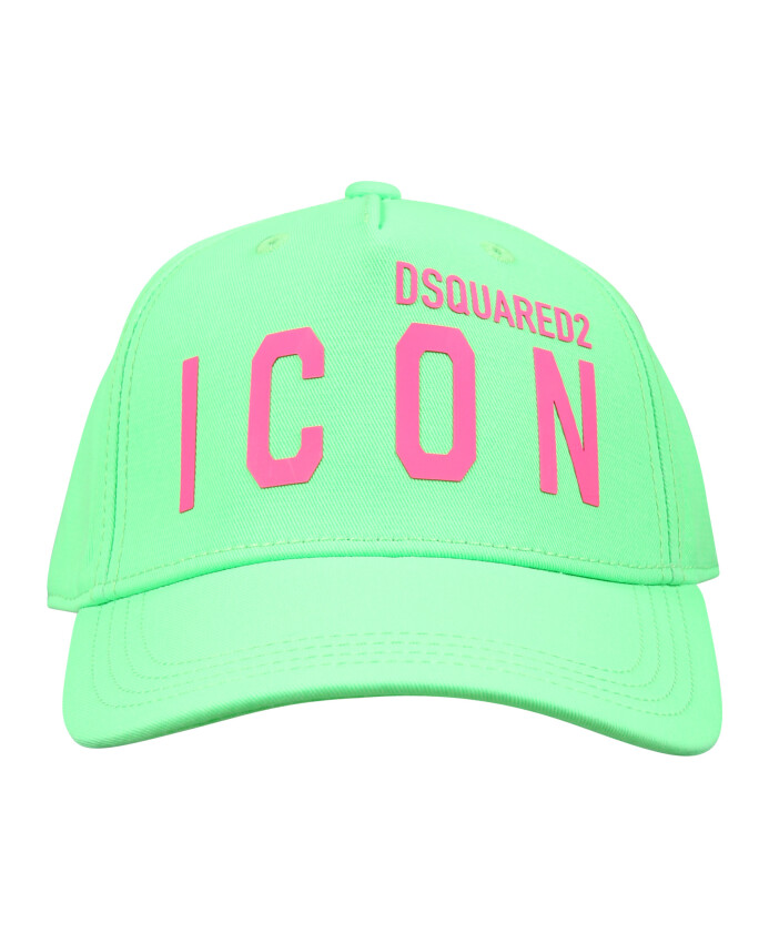 chapeau-vert-neon-avec-logo-fuchsia