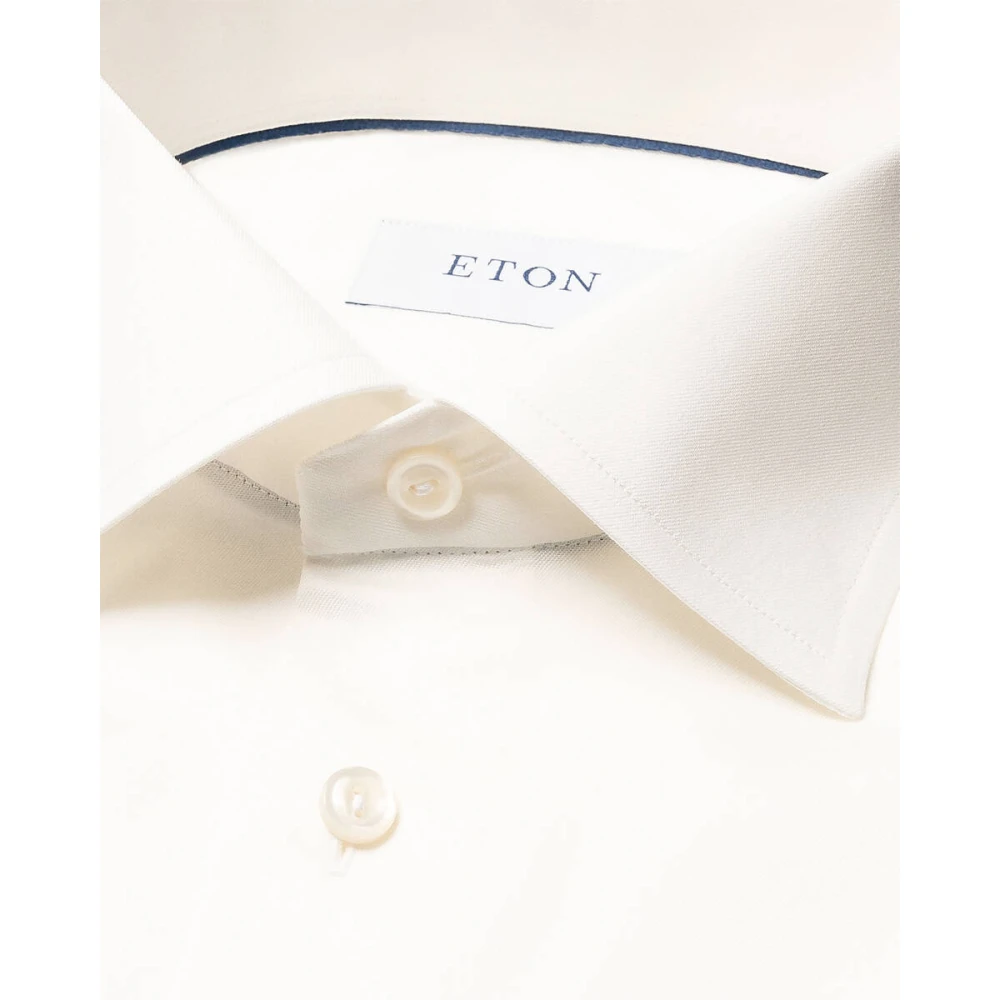 Eton Klassiek Wit Overhemd Beige Heren