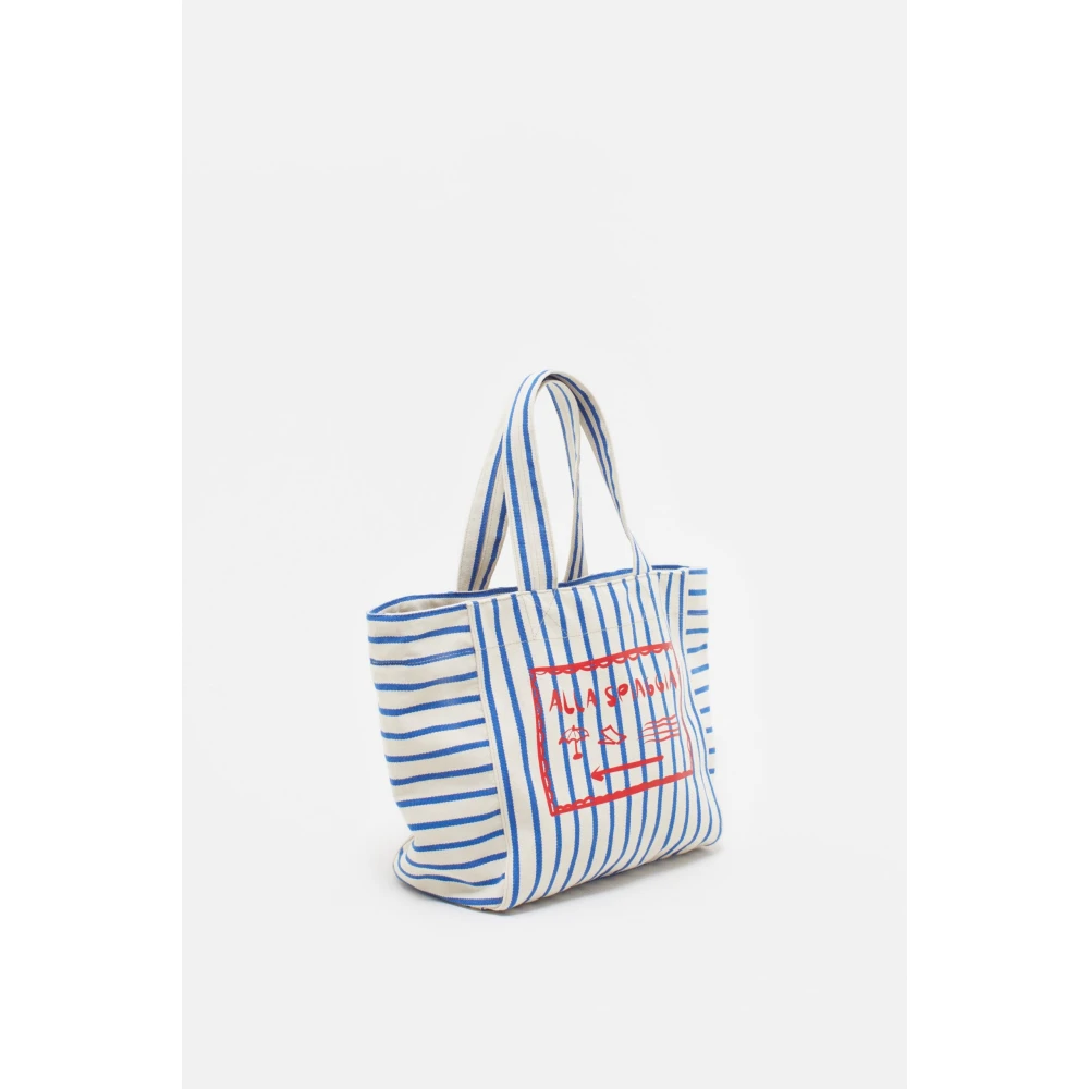 closed Blauwe Gestreepte Tote Tas Multicolor Dames