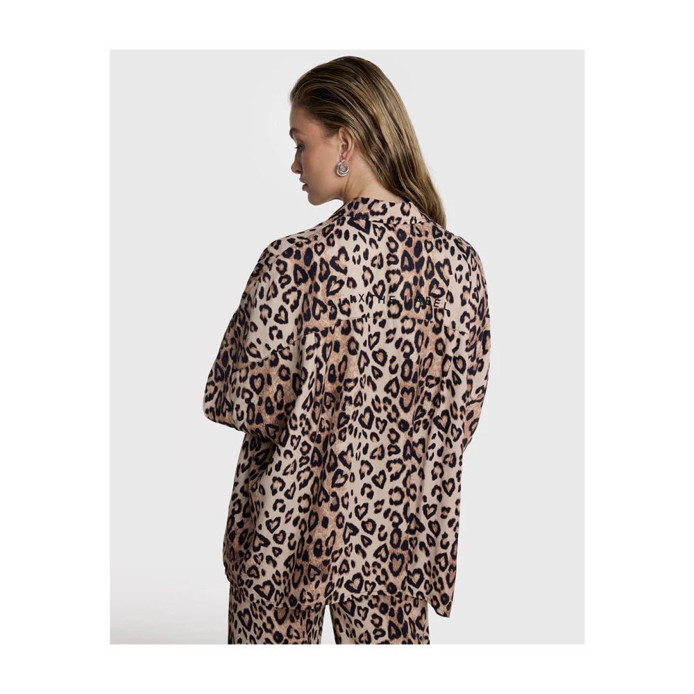 Alix The Label Leopard Boxy Blouse Brown Dames
