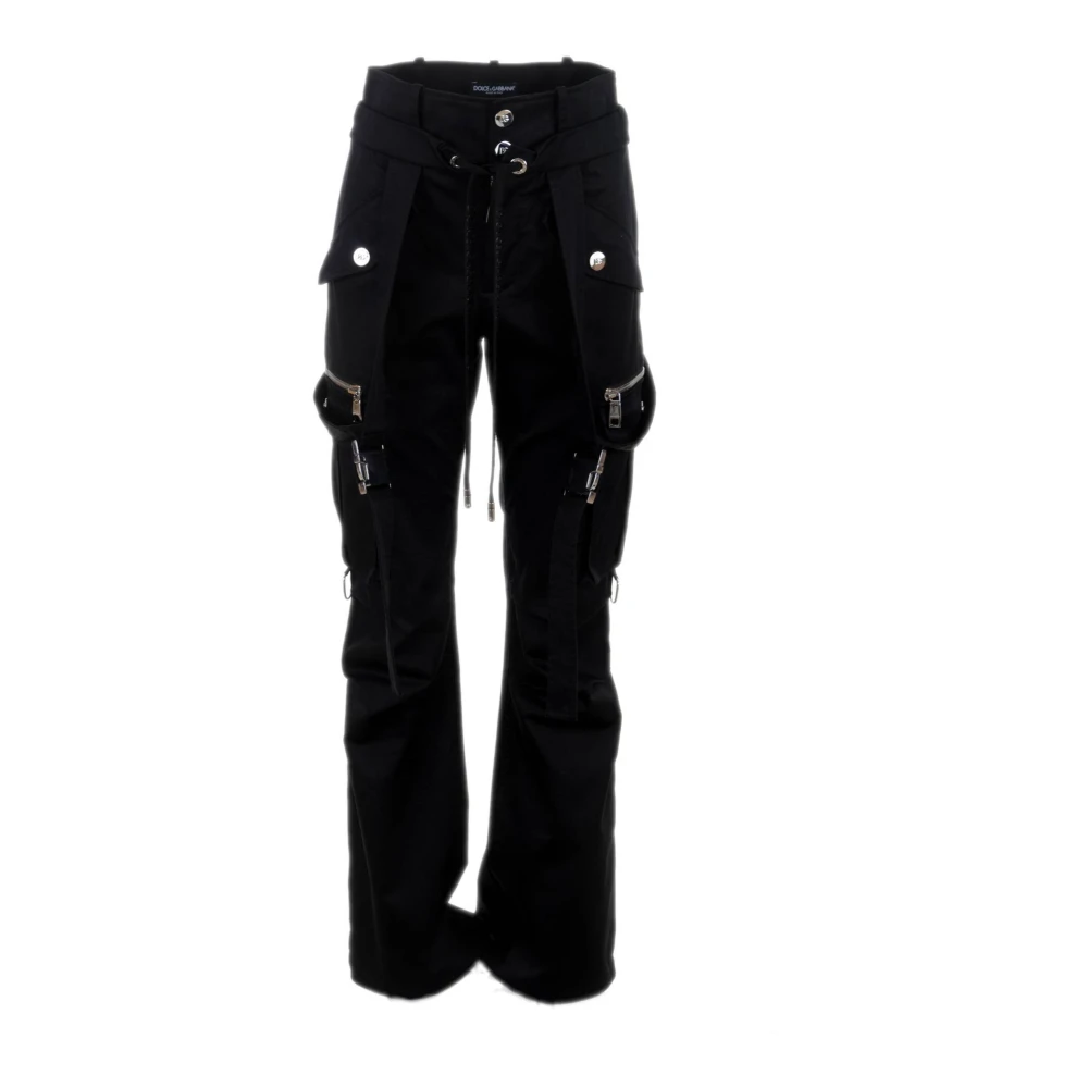 Dolce & Gabbana Cargo broek met dubbele taille Black Dames