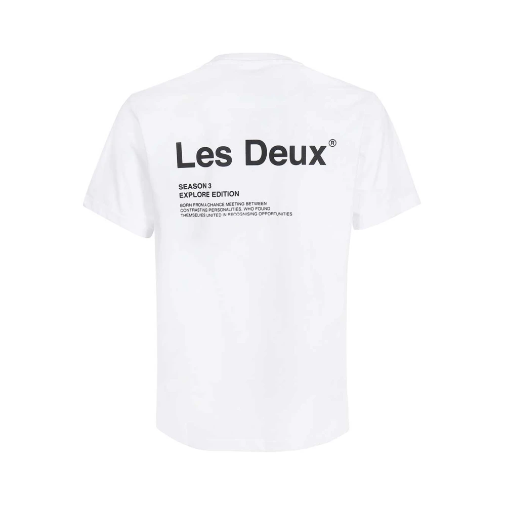 Les Deux Brody Crew-Neck T-Shirt met Achterprint White Heren