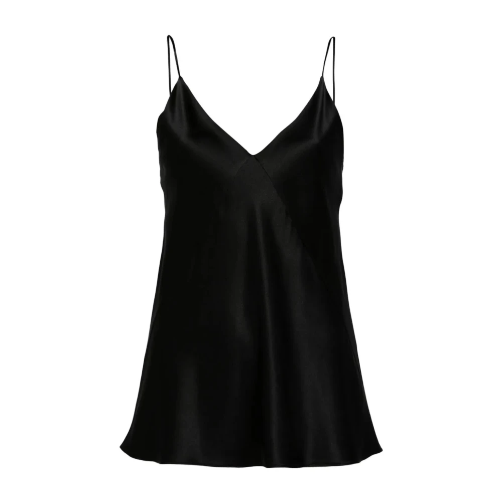 Max Mara Vrouw Zwart Tops Dames, 2XS, Satijn, Metello Top