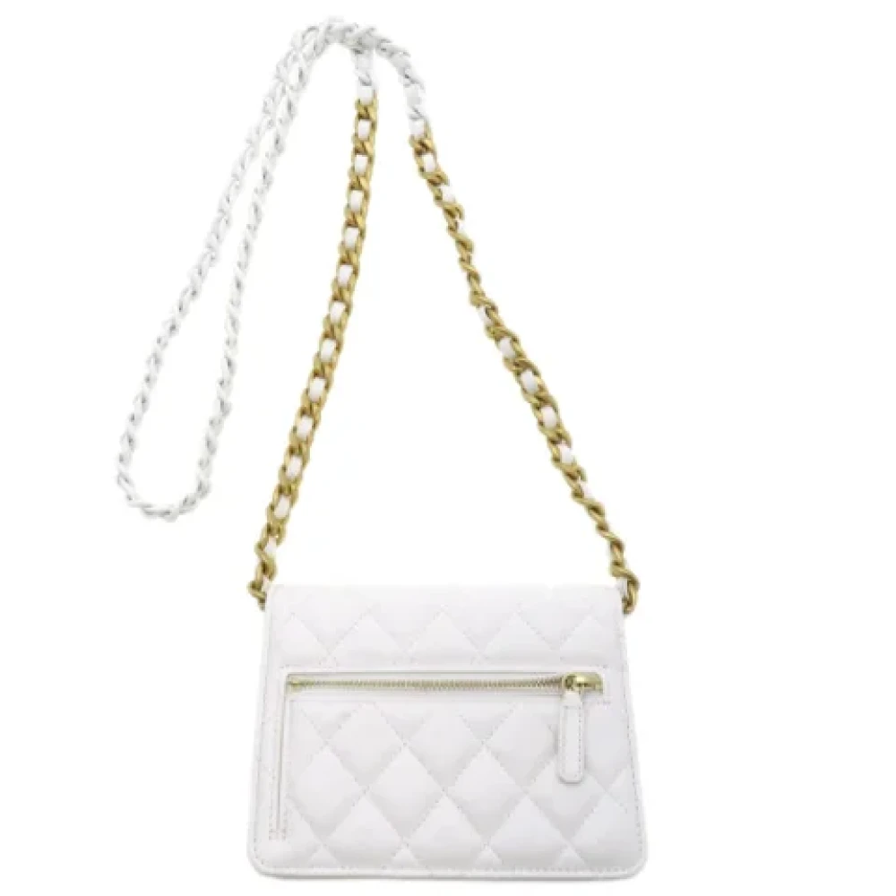 Chanel Vintage Pre-owned Leather chanel-bags White Dames