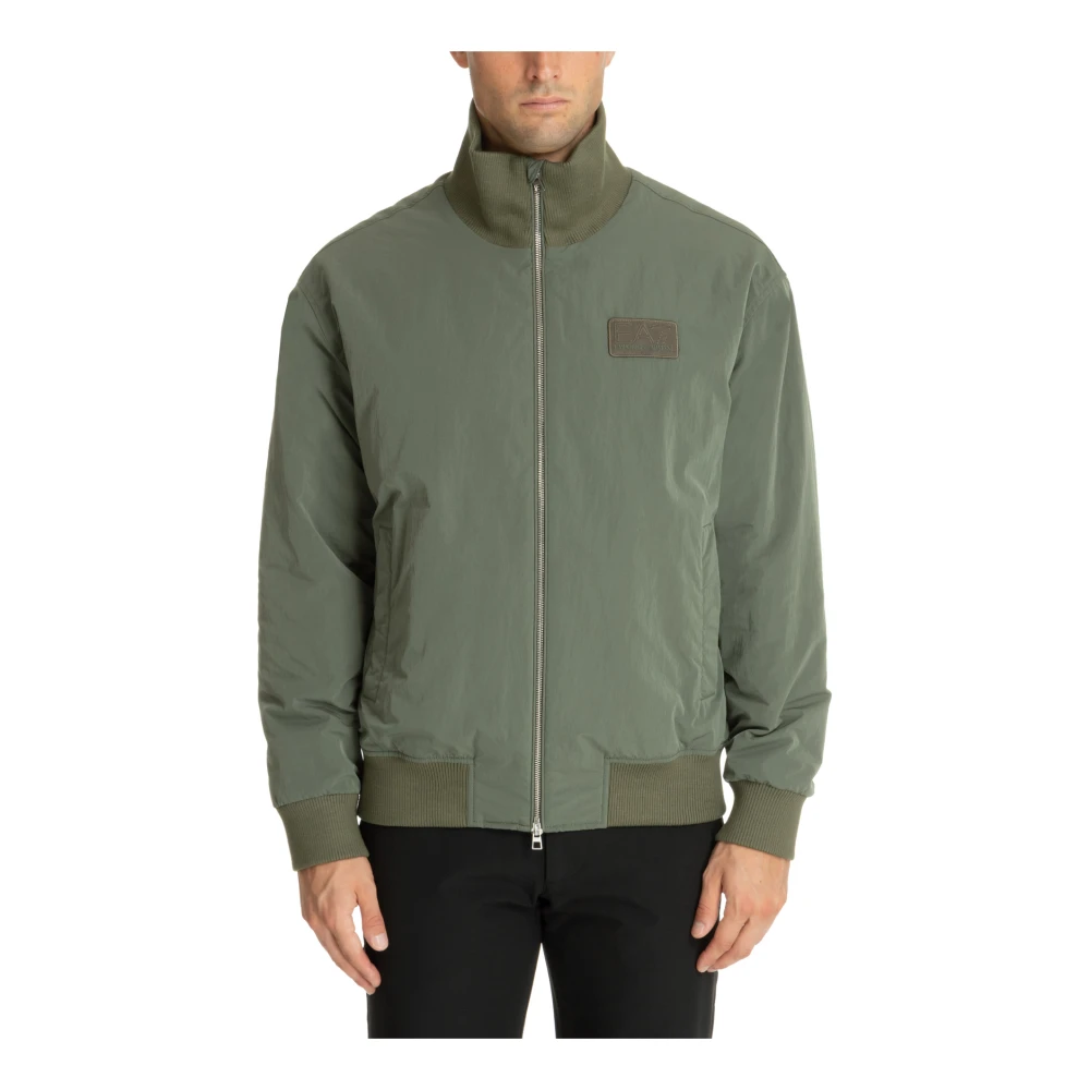 Emporio Armani EA7 Ritssluiting Effen Logo Zakken Jas Green Heren