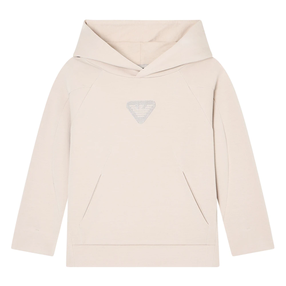Emporio Armani Boys Beige Logo Hoodie - Kids Sweatshirts - 8 Y - Kids