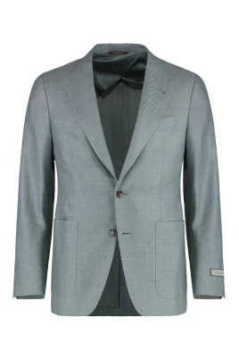 Silk Linen Wool Jacka med Revers