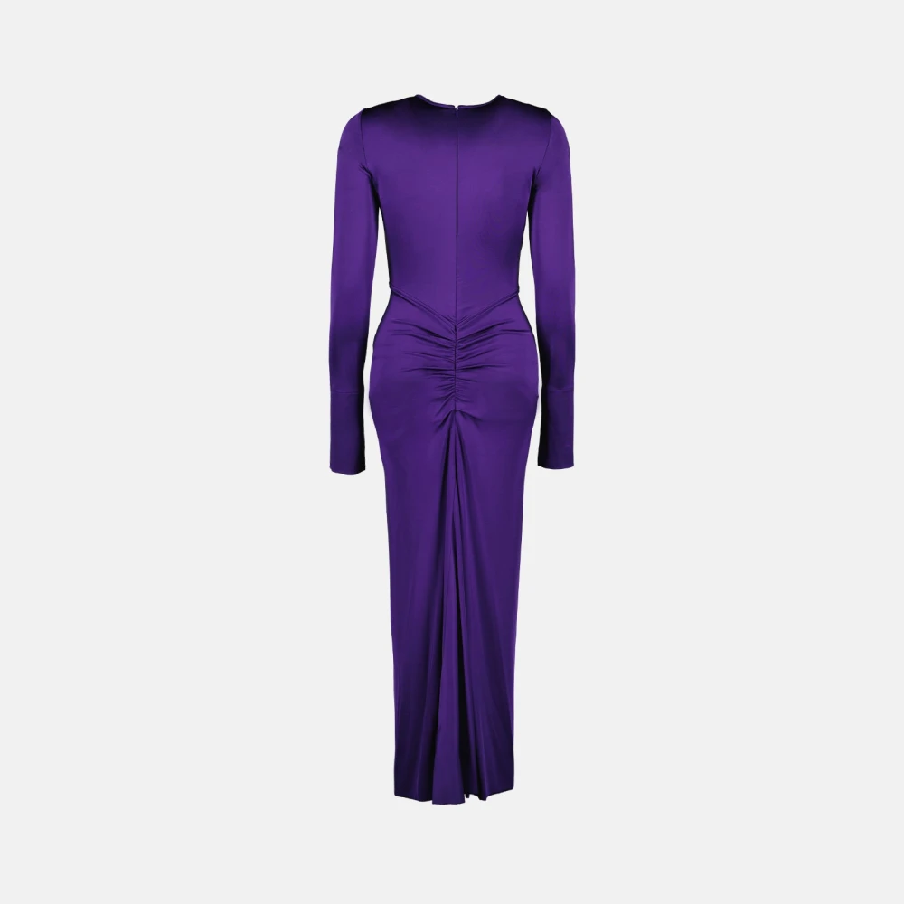 Victoria Beckham Geplooide Midi Jurk Purple Dames