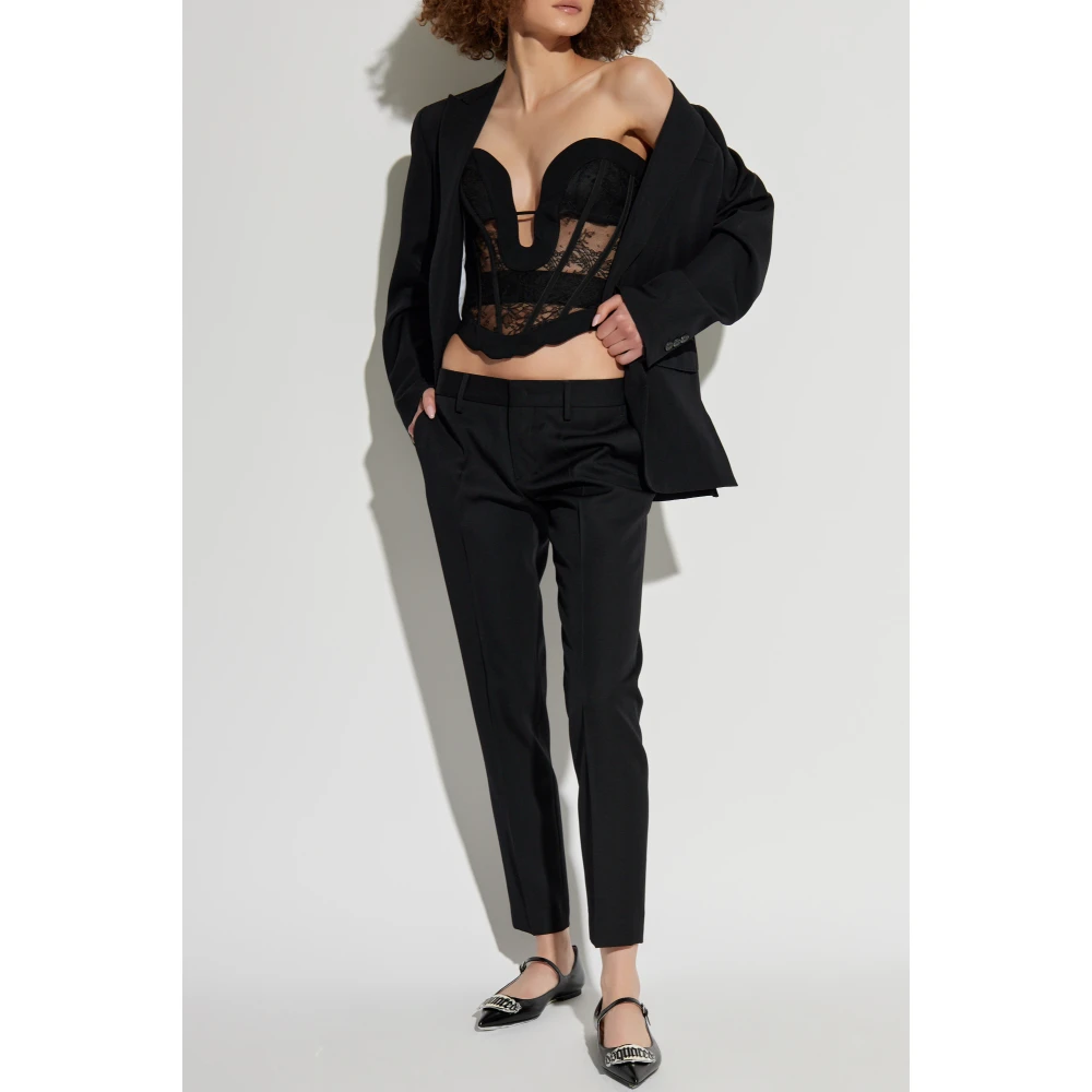 Dsquared2 Wollen broek Black Dames