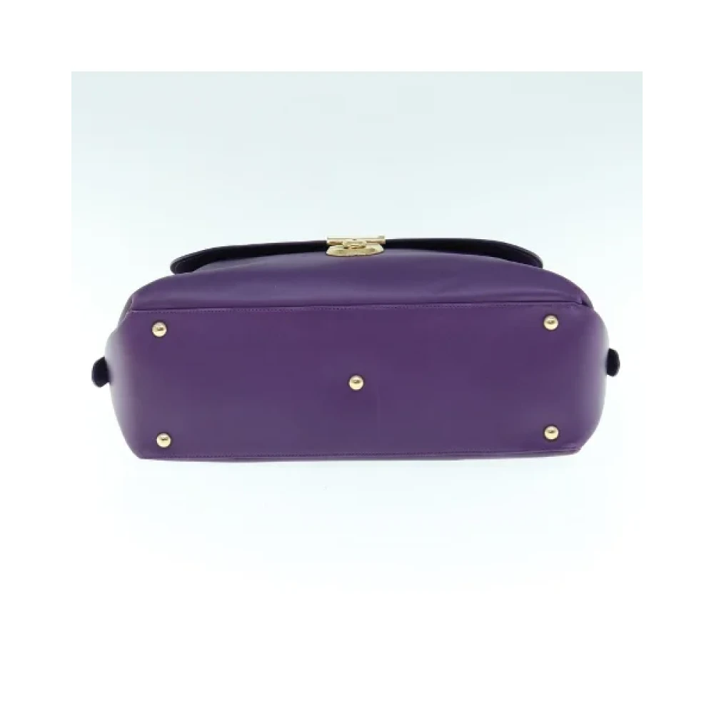Salvatore Ferragamo Pre-owned Leather handbags Purple Dames