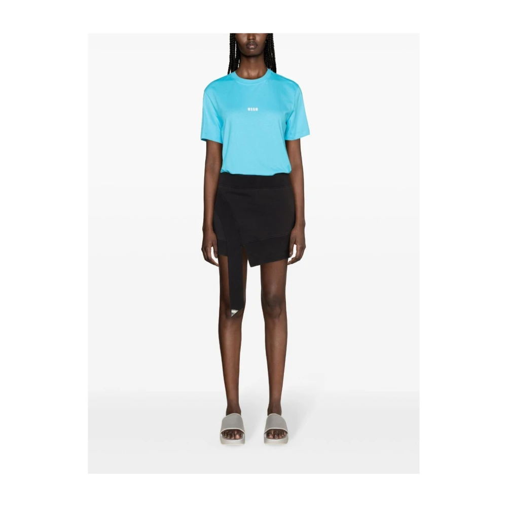 Msgm Blauw Katoenen T-Shirt Blue Dames