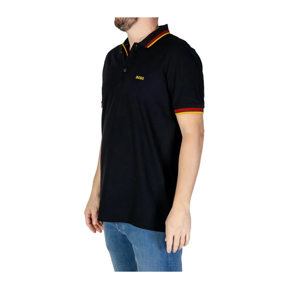 Hugo Boss Katoenen Polo Shirt Herfst Winter Collectie Black Heren