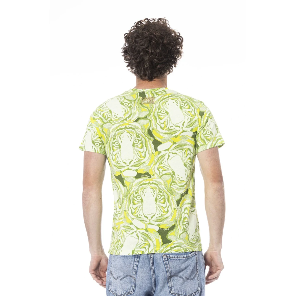 Cavalli Class Bedrukt T-shirt met Logoprint Green Heren