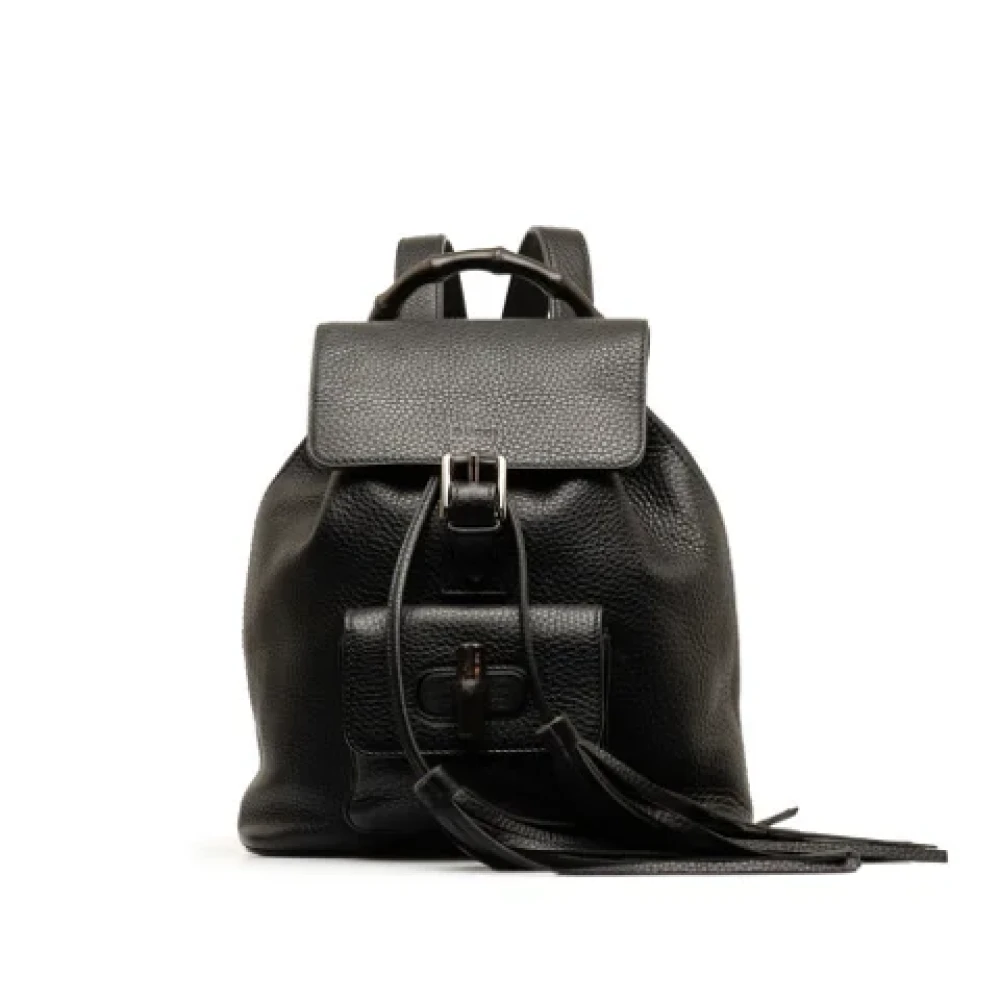 Gucci Vintage Pre-owned Leather backpacks Black Dames