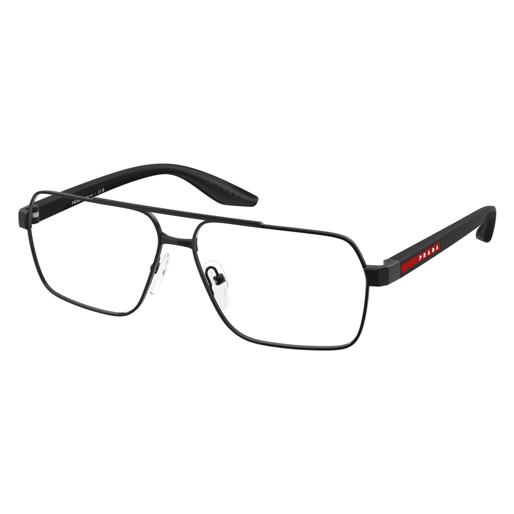 Prada Linea Rossa Transparent Man Ps 51Tv 1Bo1o1 Optical Frames Metal Black Squared Normal - Image 2