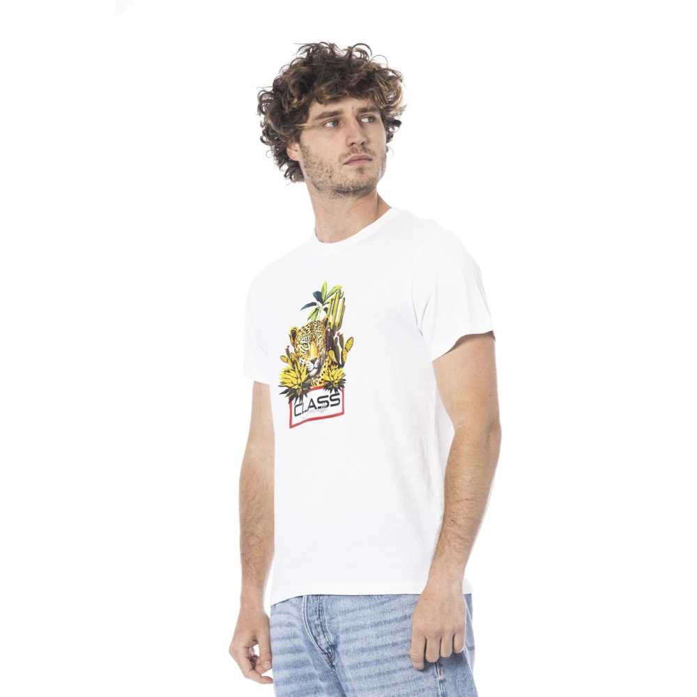 Cavalli Class Casual T-shirt met logoprint White Heren