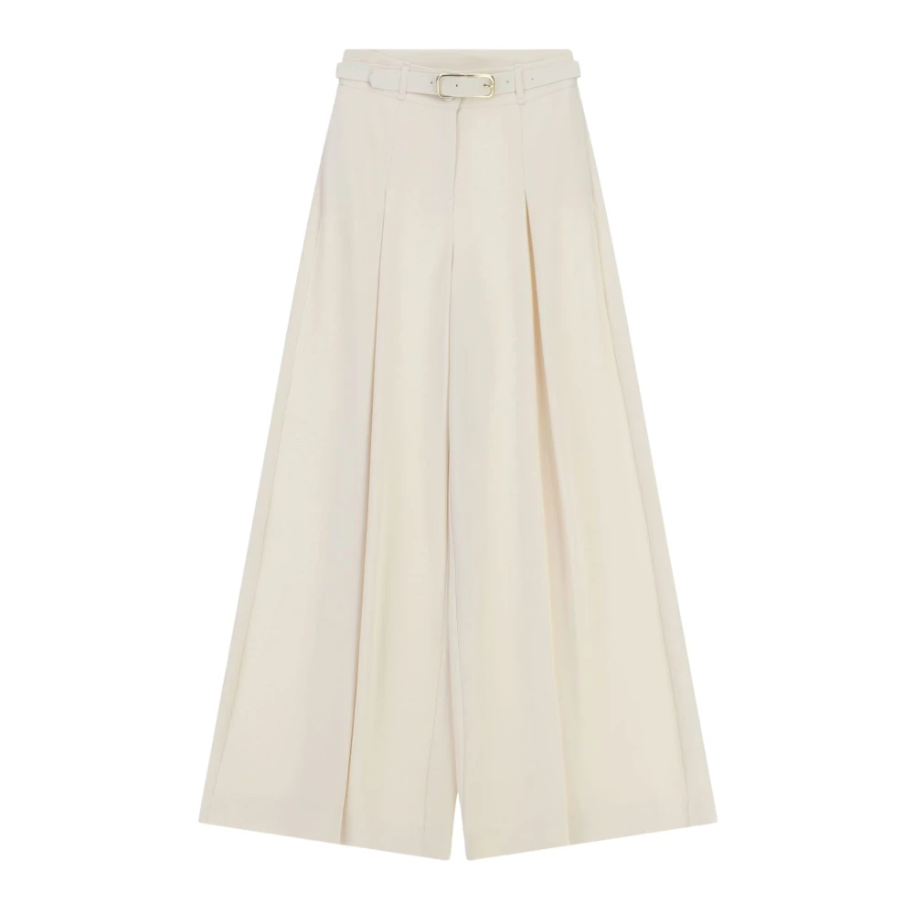 Imperial Women's Beige Pantalone A Palazzo - Wide Trousers - Xs - Trousers