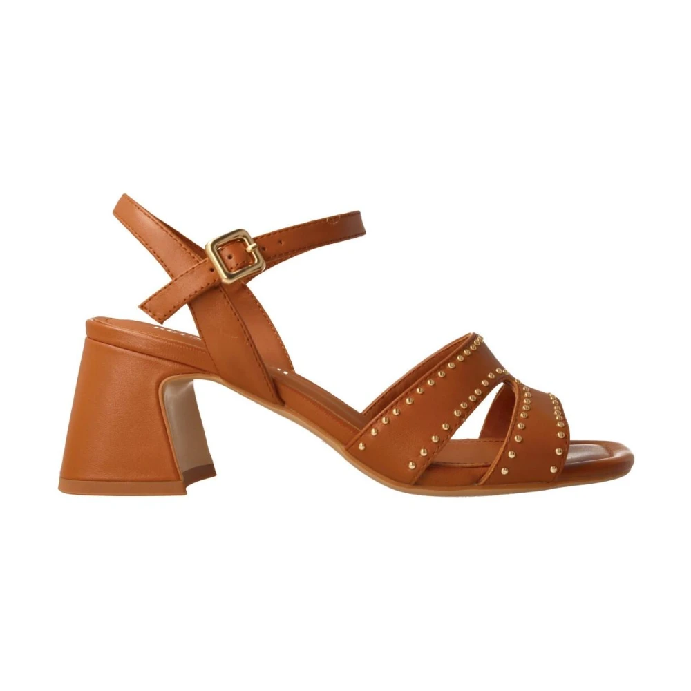 Bruno Premi Mujer Marrón/Doradas Sandalias De Cuero Con Tachuelas