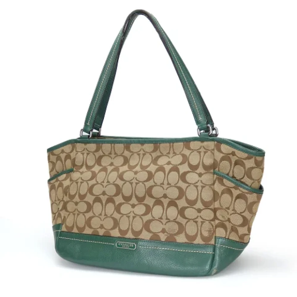 Coach Pre-owned Canvas shoulder-bags Green Dames