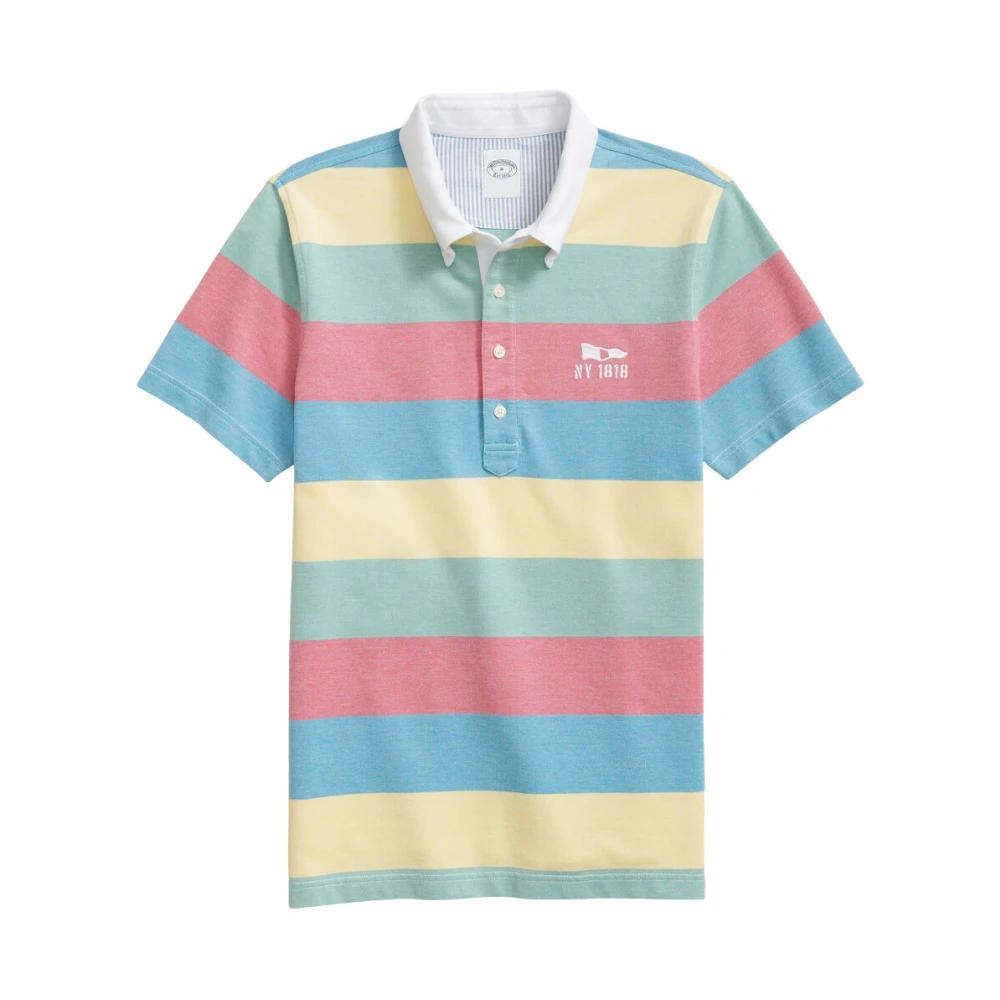 Brooks Brothers Men's Striped Rugby Pique Polo