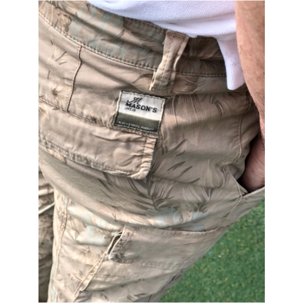 Mason's Cargo Broek met Bloemenprint Beige Heren