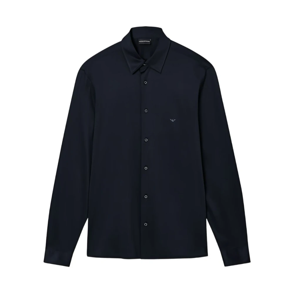 Emporio Armani Men's Blue Casual Shirts, M, Lyocell Button-Down Shirt
