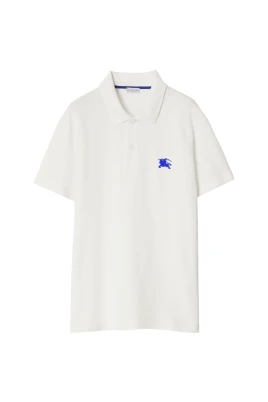 Vit Polo Skjorta med Broderad Logotyp