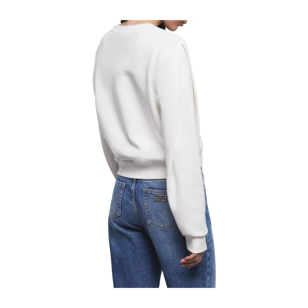 Gaëlle Paris Beige Sweatshirt met Strass Logo Beige Dames