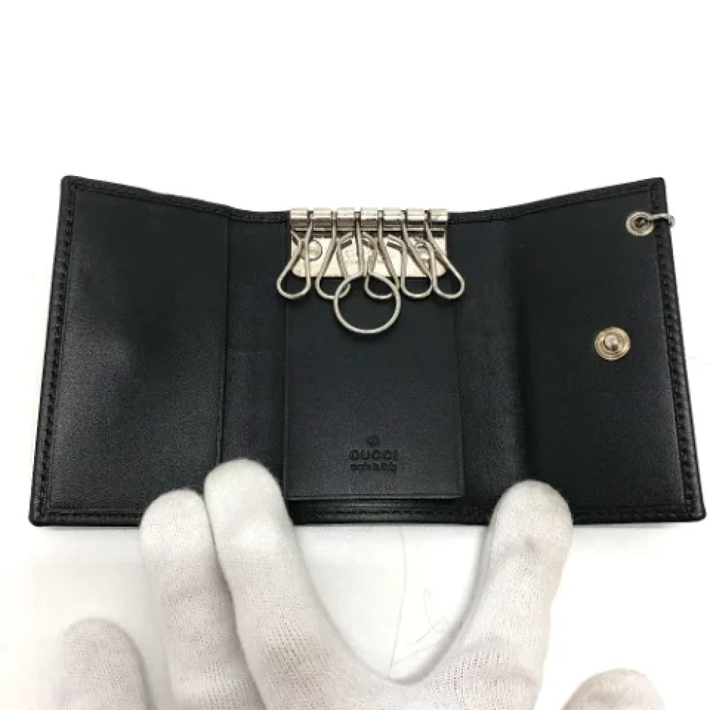 Gucci Vintage Pre-owned Leather key-holders Black Dames