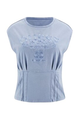 t-shirt-plisse-en-coton-multicolore