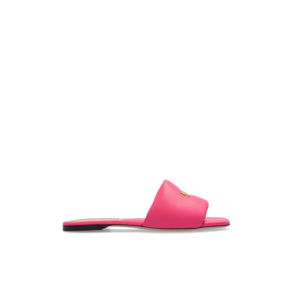 Moschino Läder slides Pink, Dam