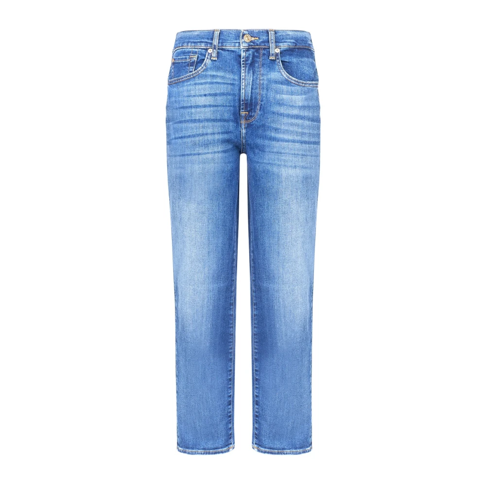 7 For All Mankind Moderne Straight Jeans in Lichtblauw Blue Heren