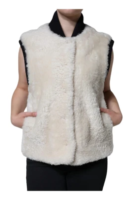 Shearlingvästjacka