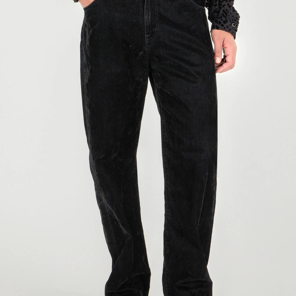 Roberto Cavalli Premium Denim Jeans Straight Leg Black Heren