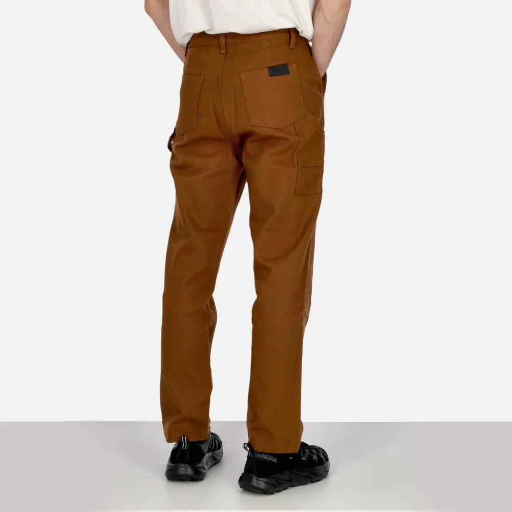 Dolly Noire Canvas Timmerman Broek met Elastische Taille Brown Heren