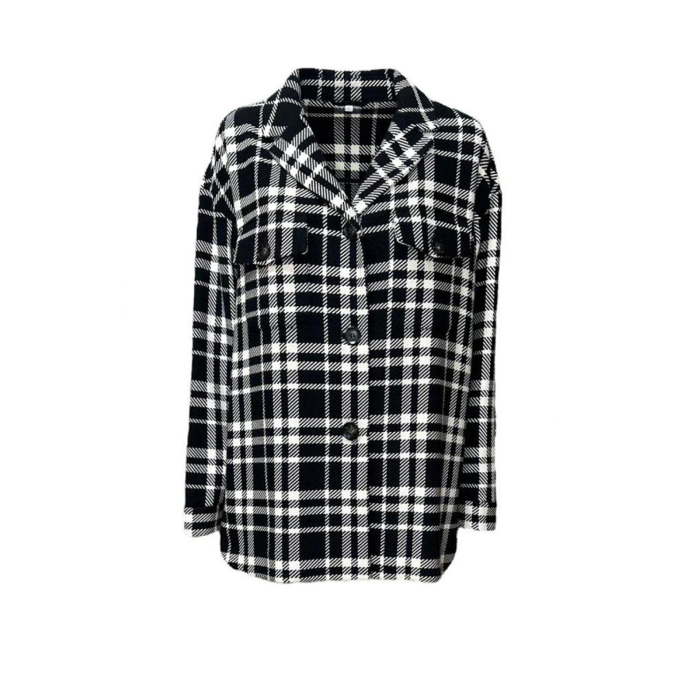 Iblues Polyester jas met franjes in Lumberjack-stijl Multicolor Dames